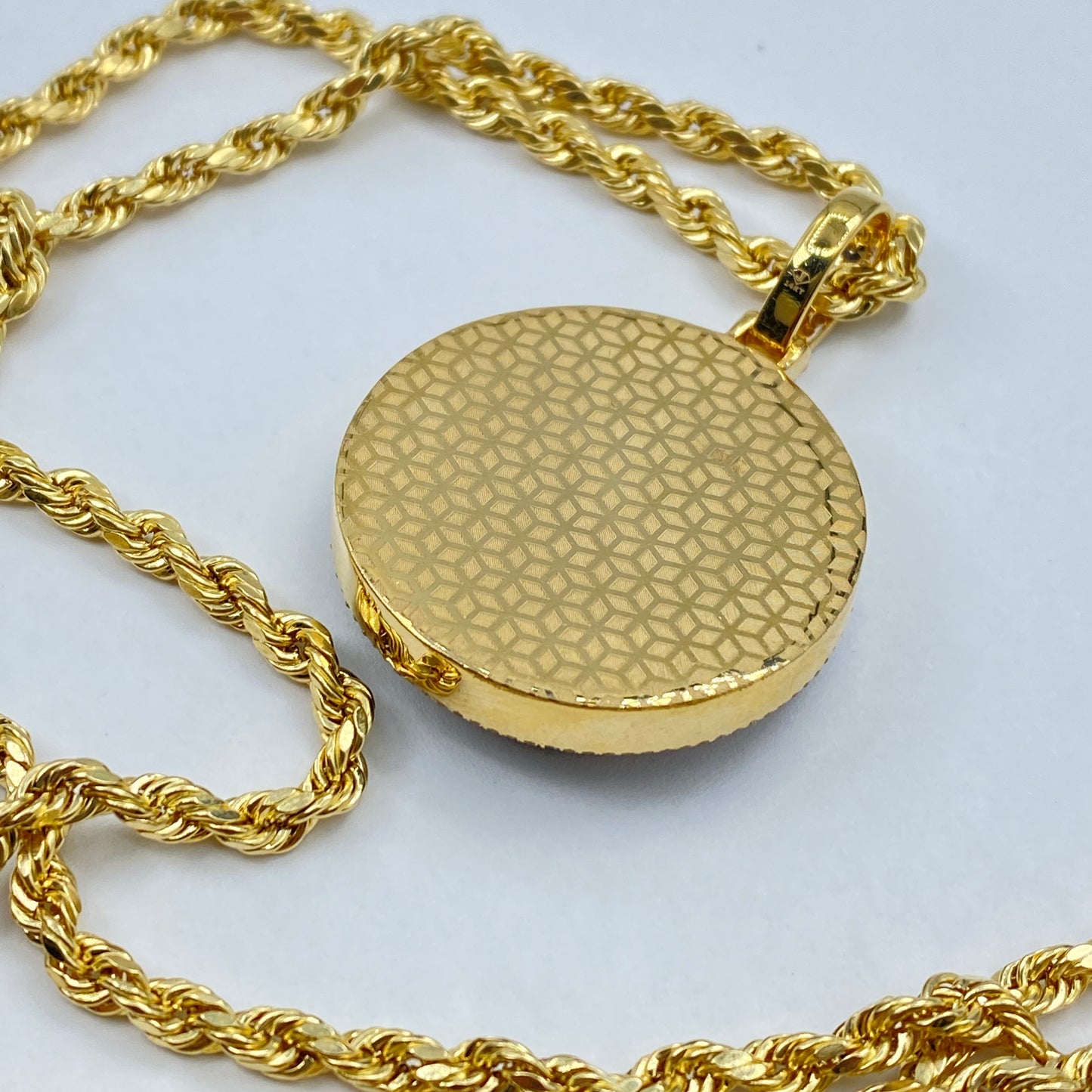 14K Salvation Jesus Diamond Circle Pendant