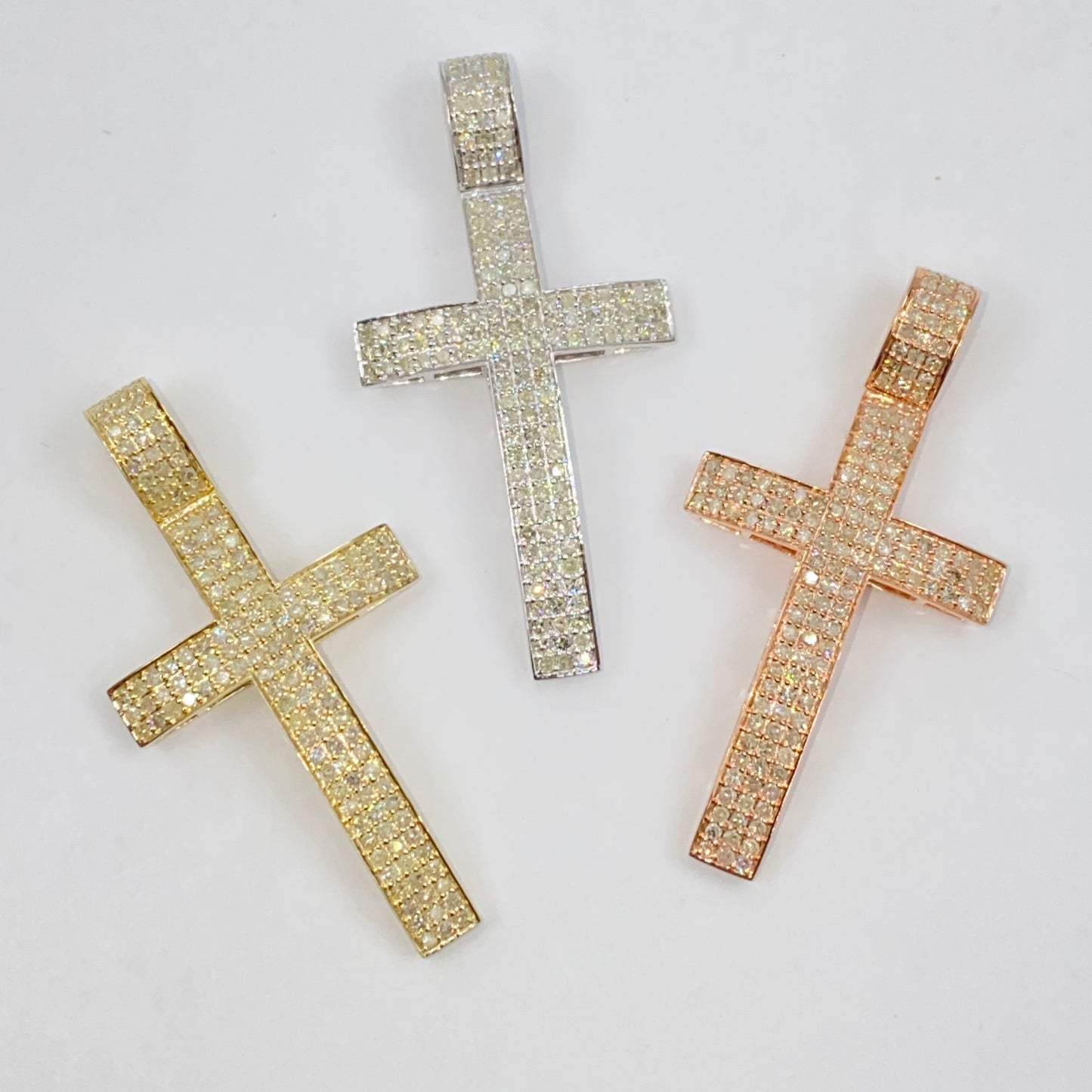 10K Modern Cross Diamond Pendant