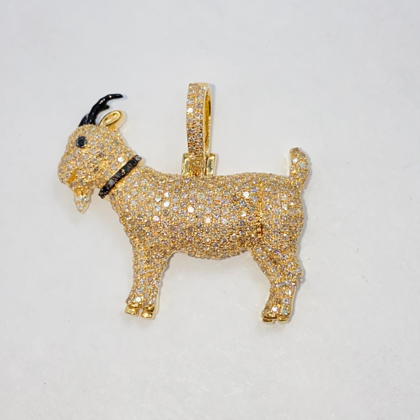 14K GOAT Diamond Pendant