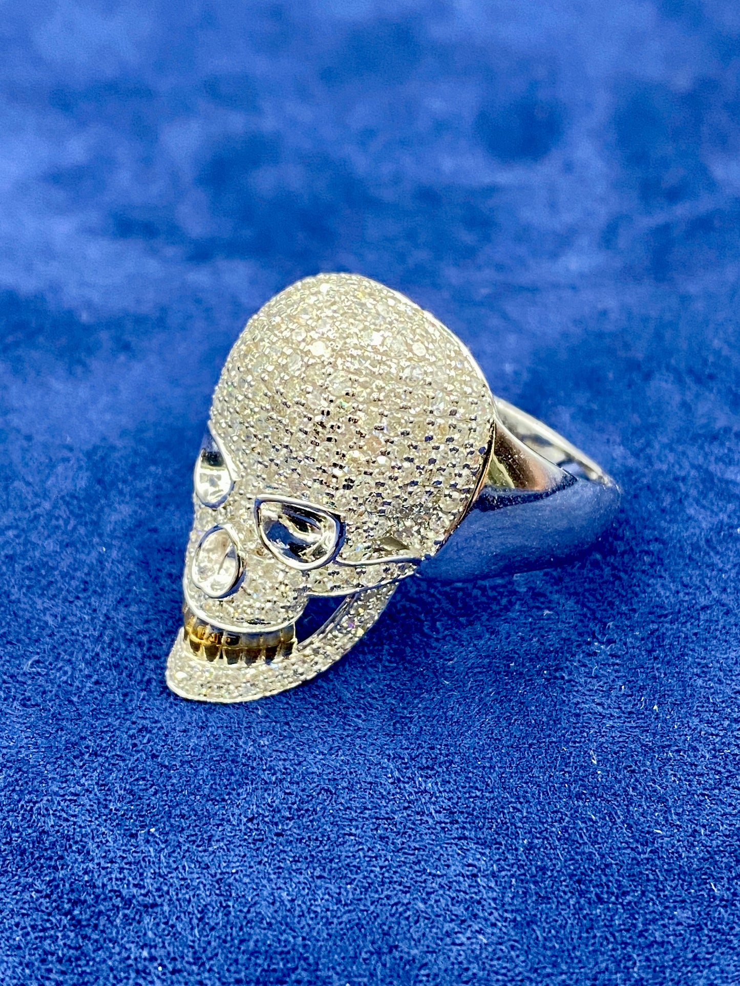14K Diamond Skull Ring