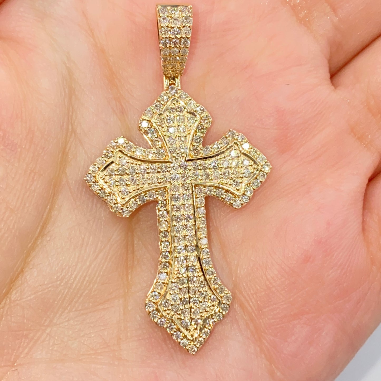 14K Romance Cross Diamond Pendant