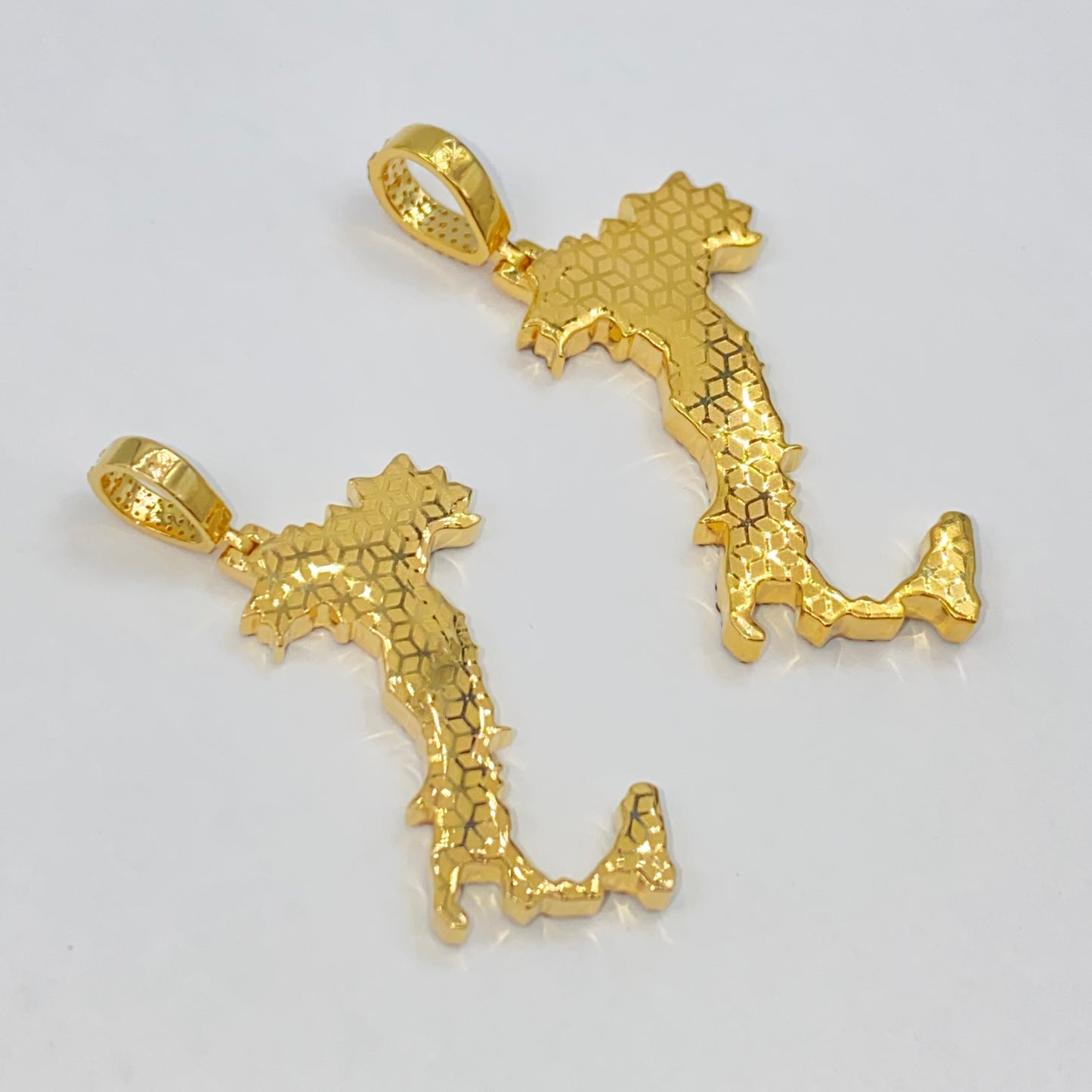 14K Italy Flag Diamond Pendant