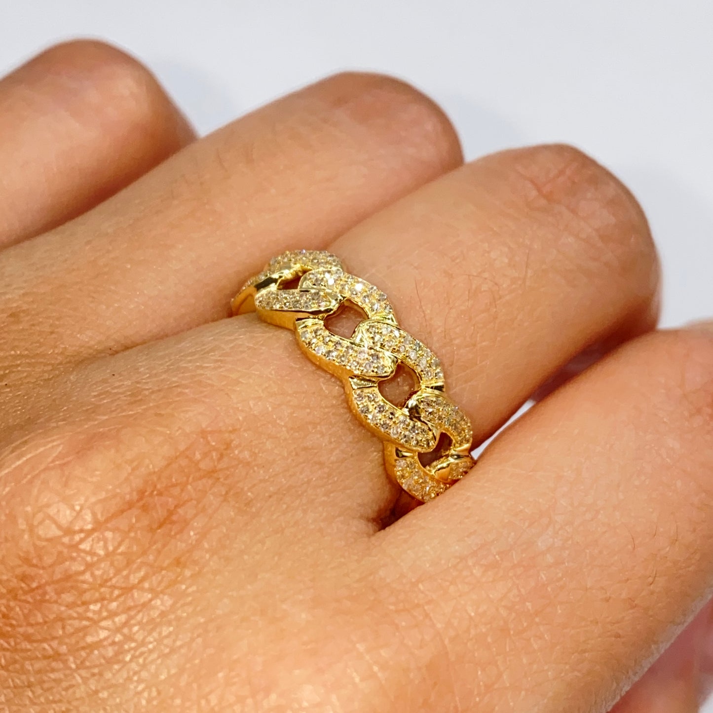10K Cuban Link Diamond Ring