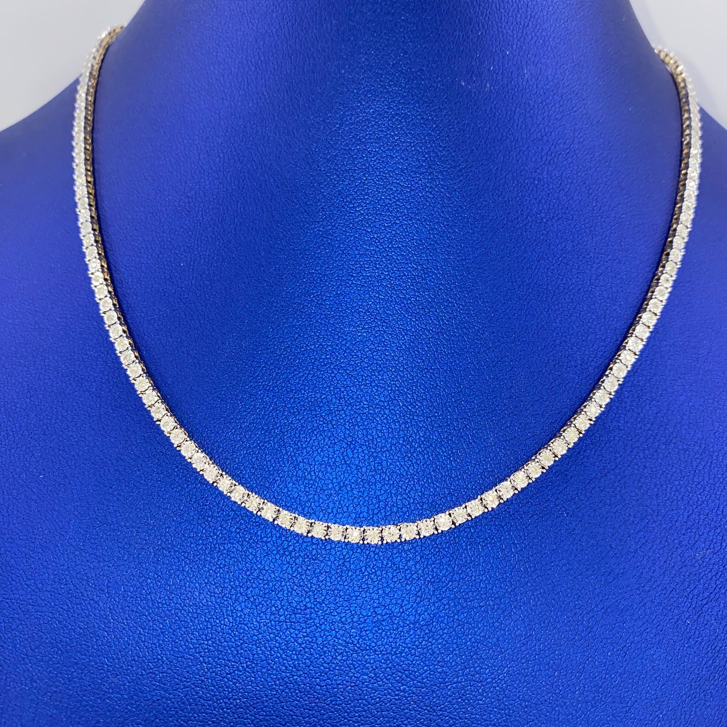10K 2.9MM Diamond Tennis Chain Necklace 16"