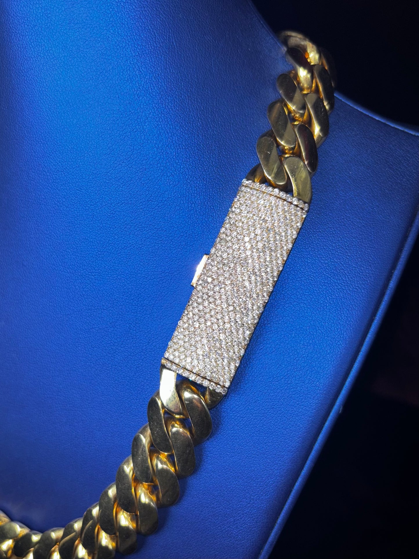 14k Cuban Link Chain With Diamond Lock