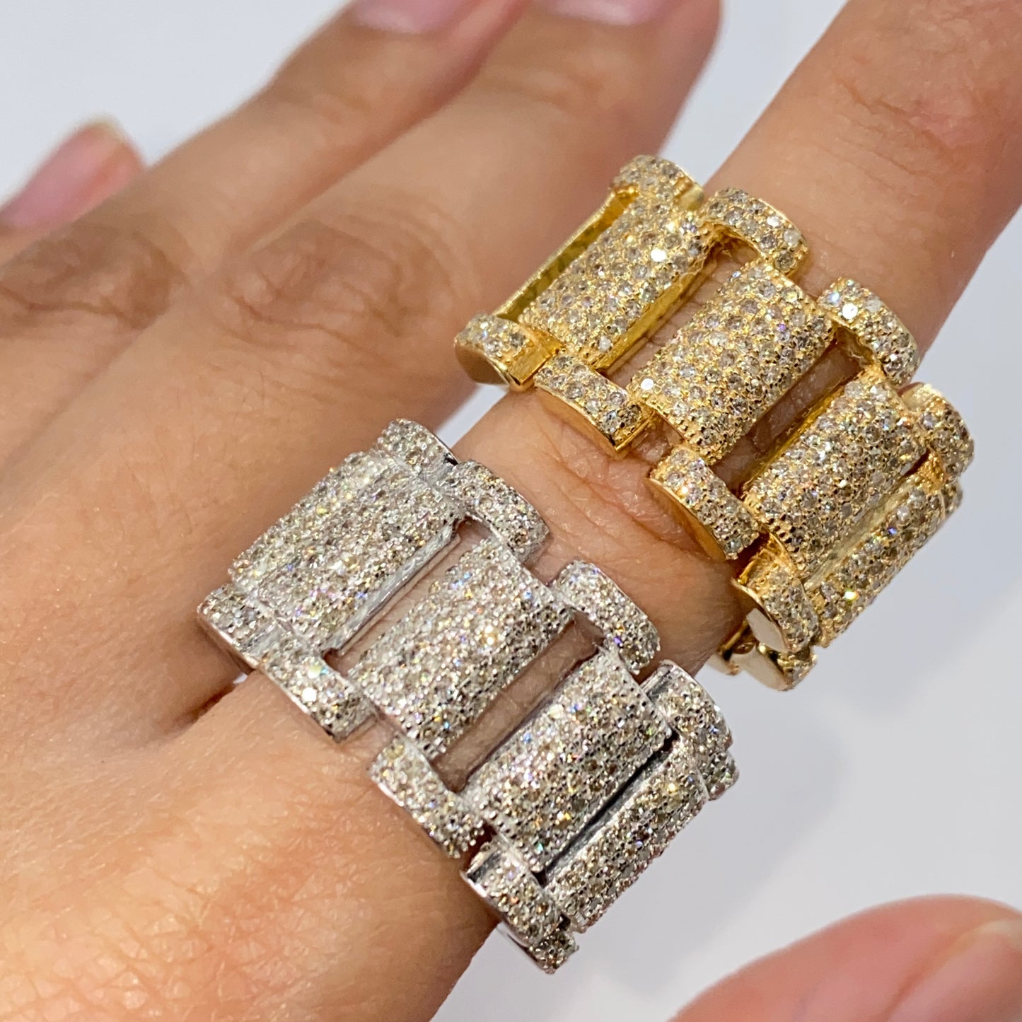 10K/14K 15MM Watchband Diamond Ring