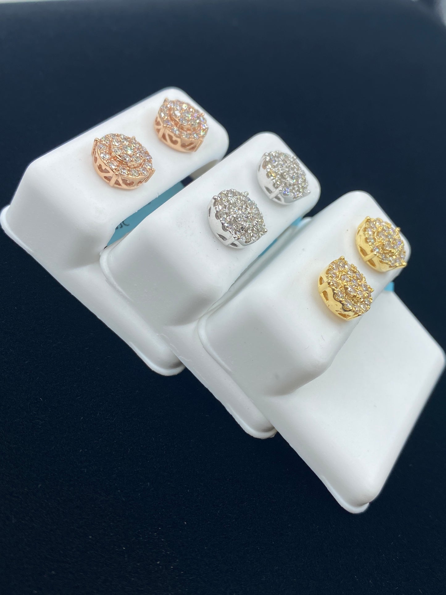 10K Round Diamond Stud Earrings