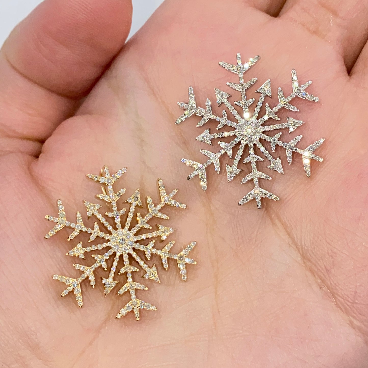 14K Snowflake Diamond Pendant