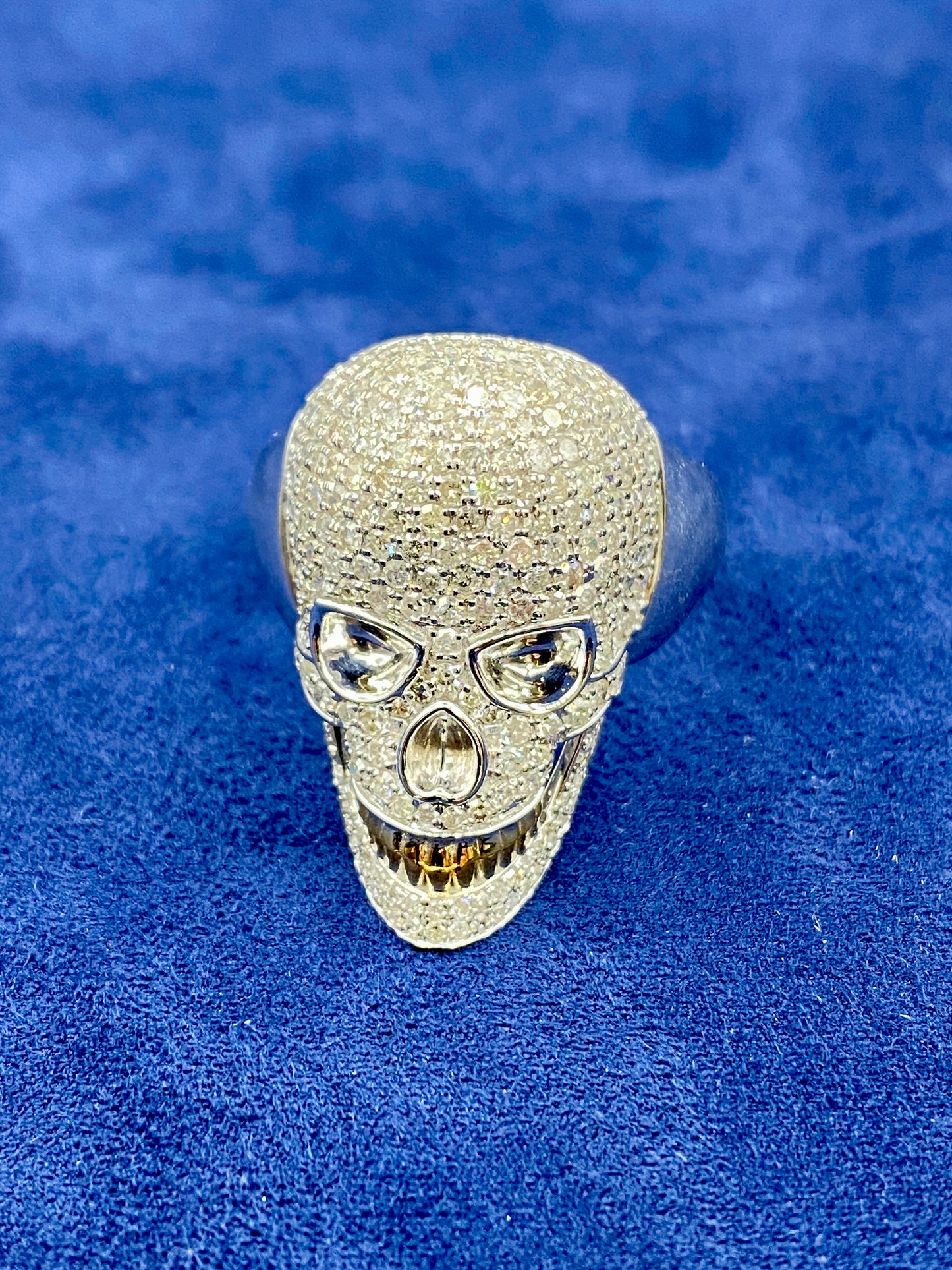 14K Diamond Skull Ring