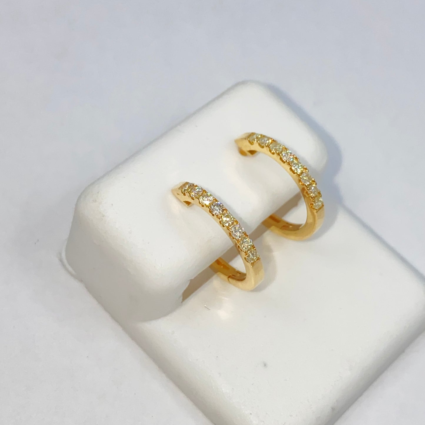 14K Pavé Hoop Diamond Earrings