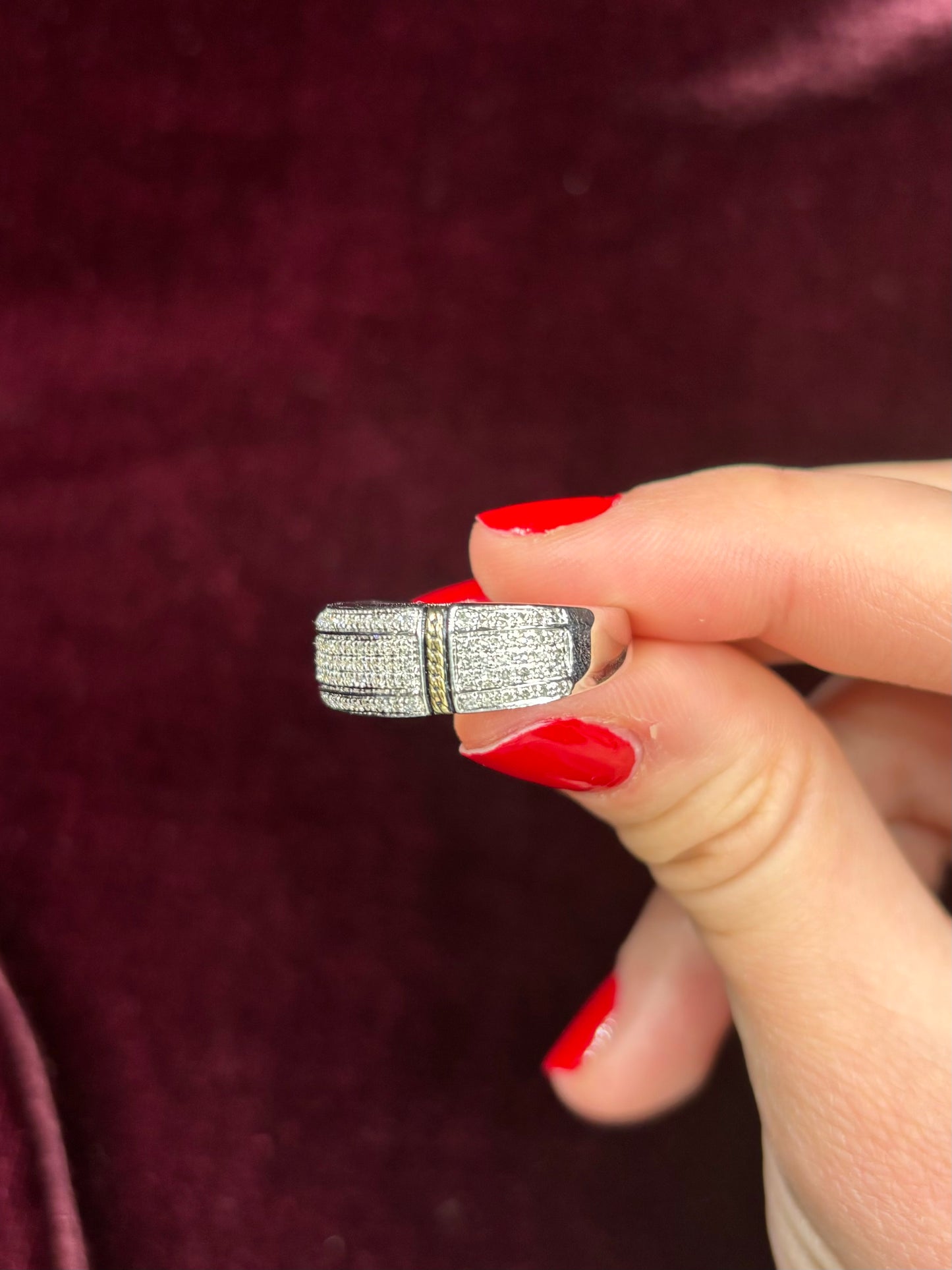 10K DIAMOND ARMOR RING BAND