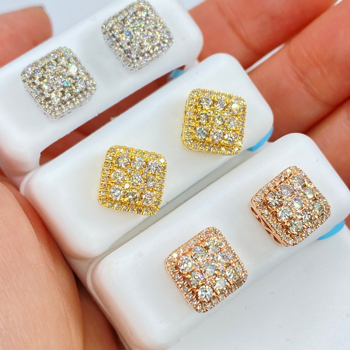 14K Classic Square Earrings
