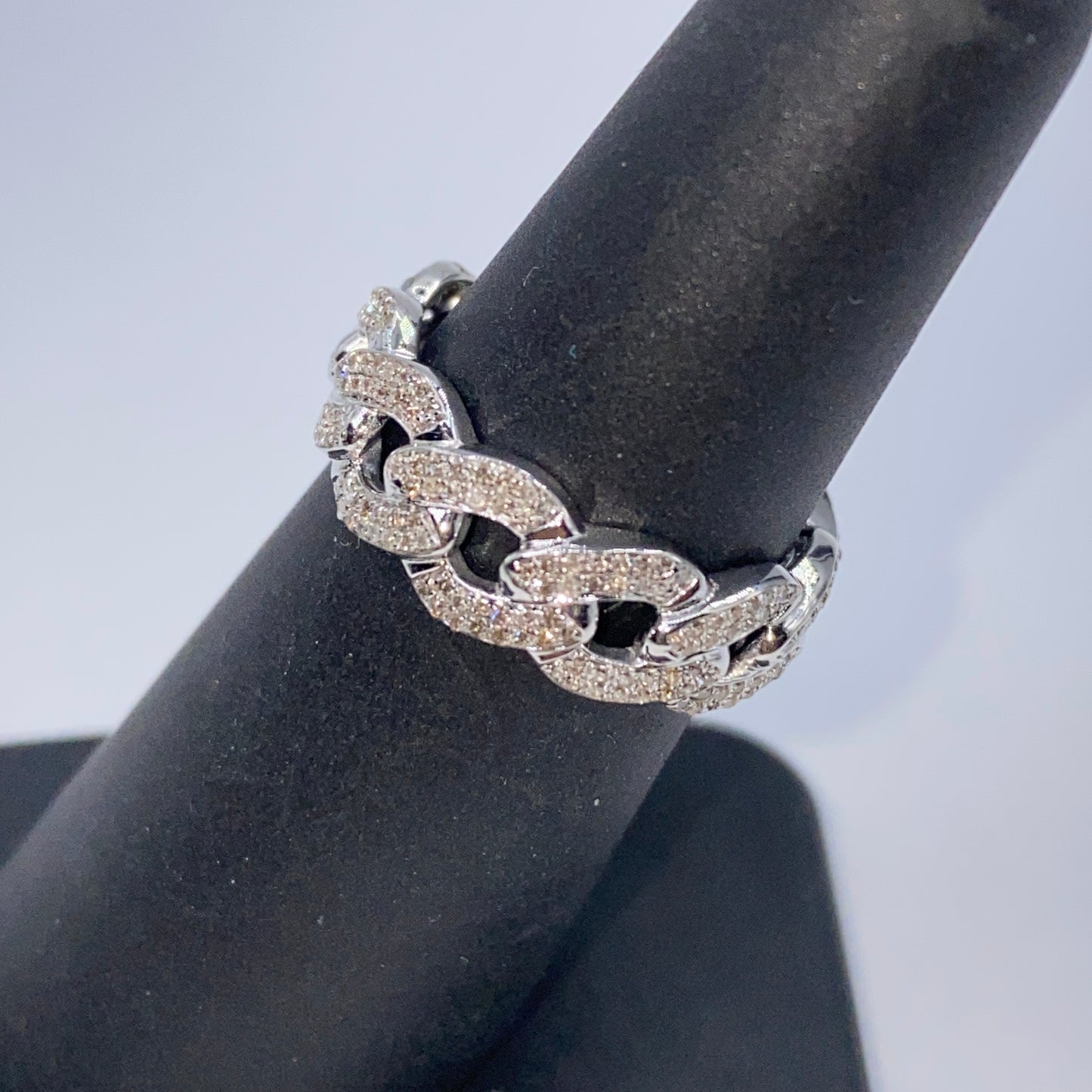 10K Cuban Link Diamond Ring