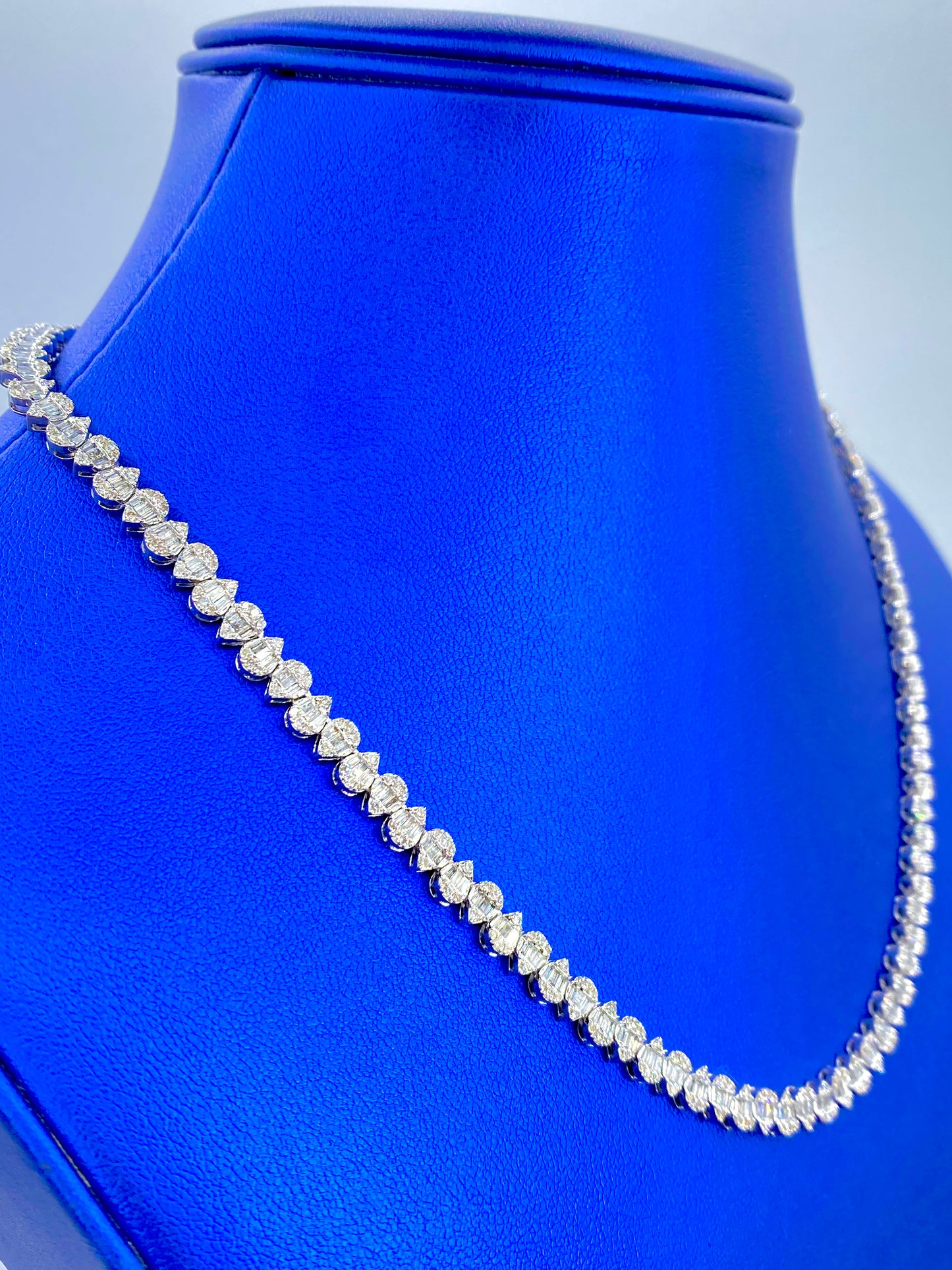 14K Bridal Baguette Pear Tennis Chain