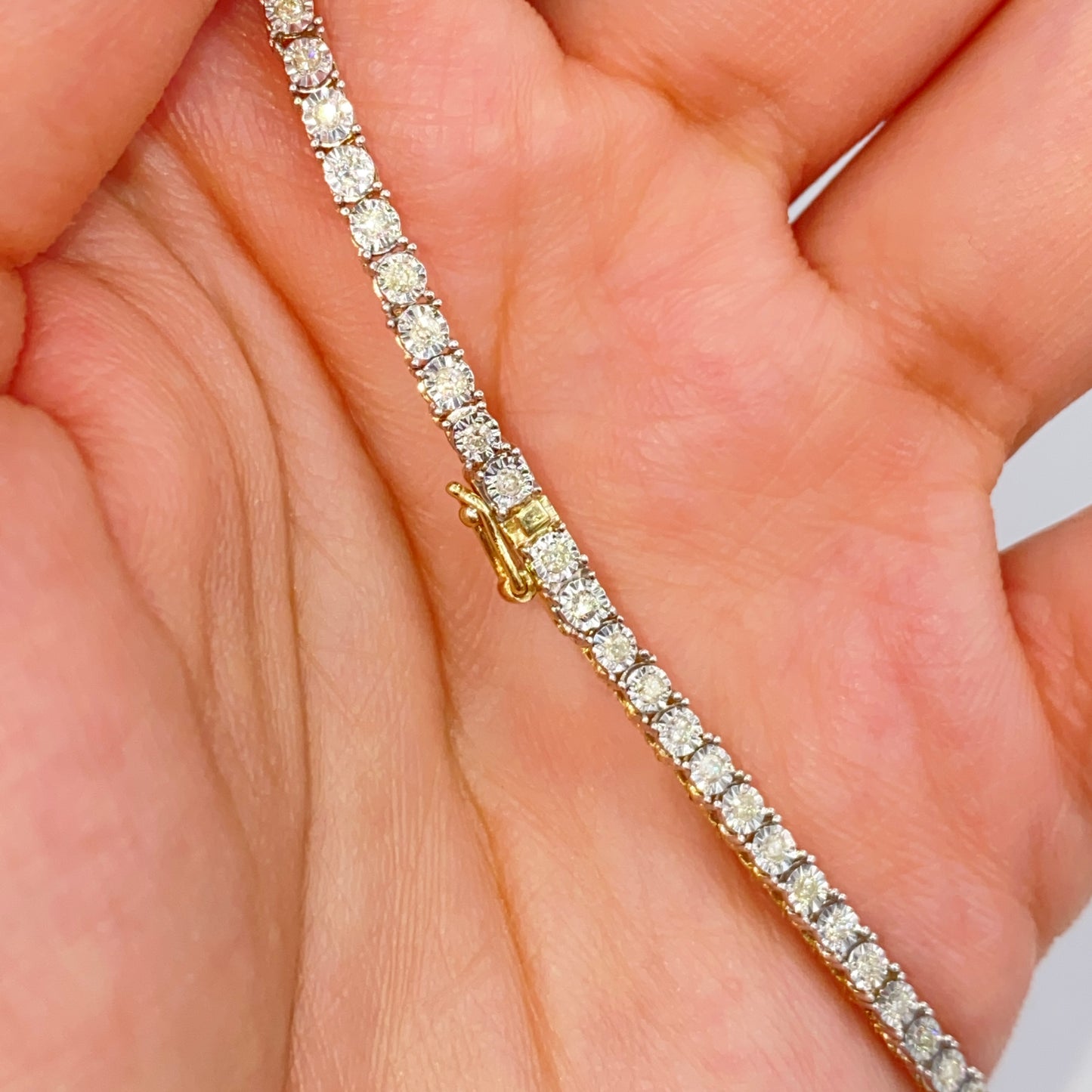 10K 2.9MM Diamond Tennis Chain Necklace 16"