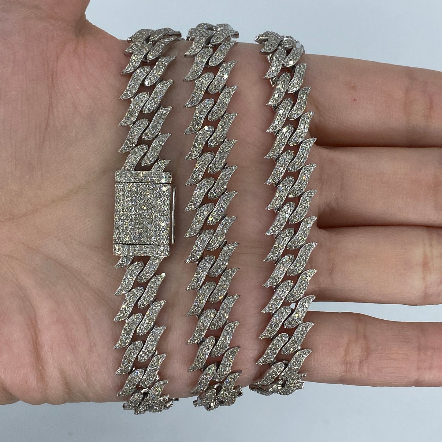 10K 10MM Cuban Link Thorn Diamond Chain 18-22"