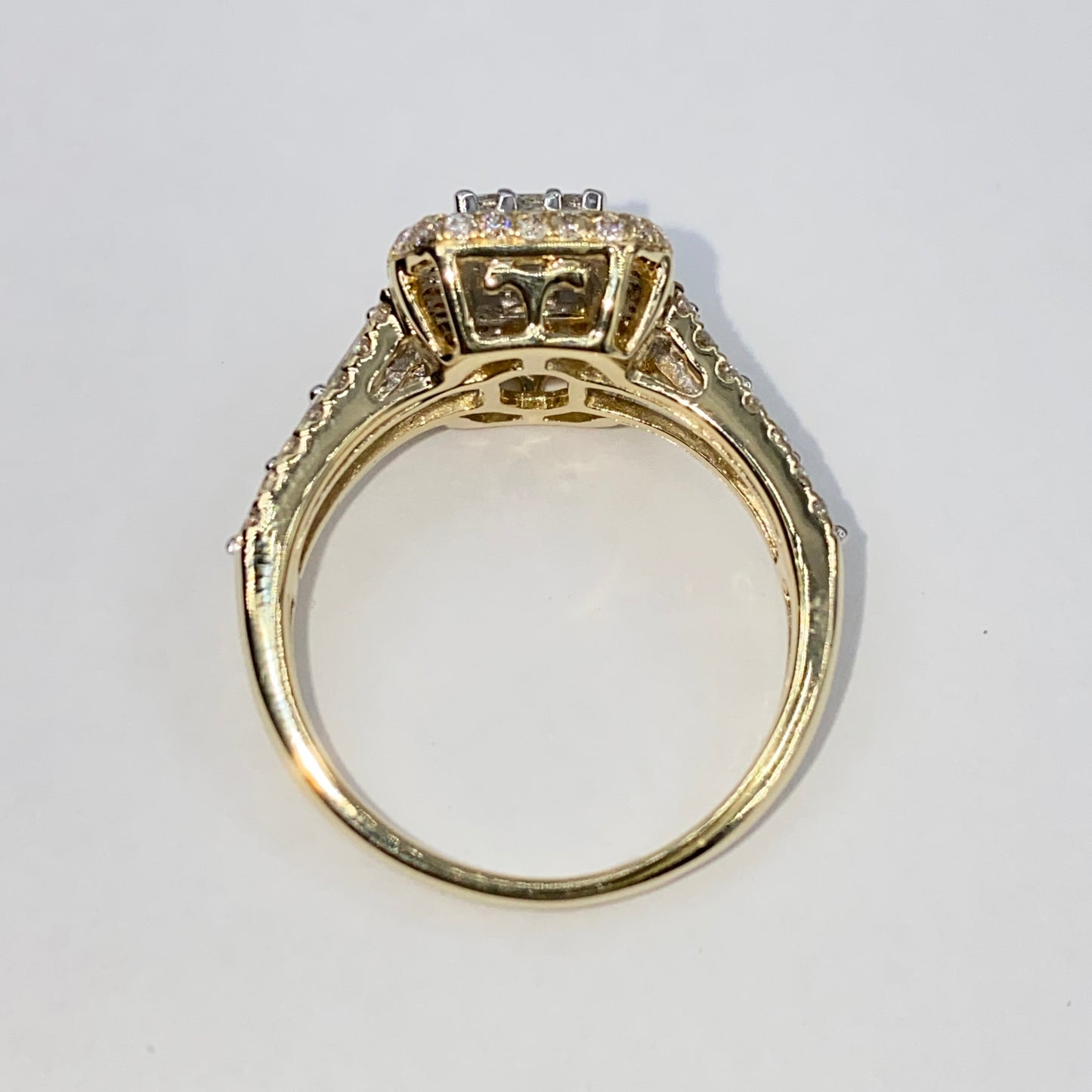 14K Athena Rectangle Diamond Engagement Ring