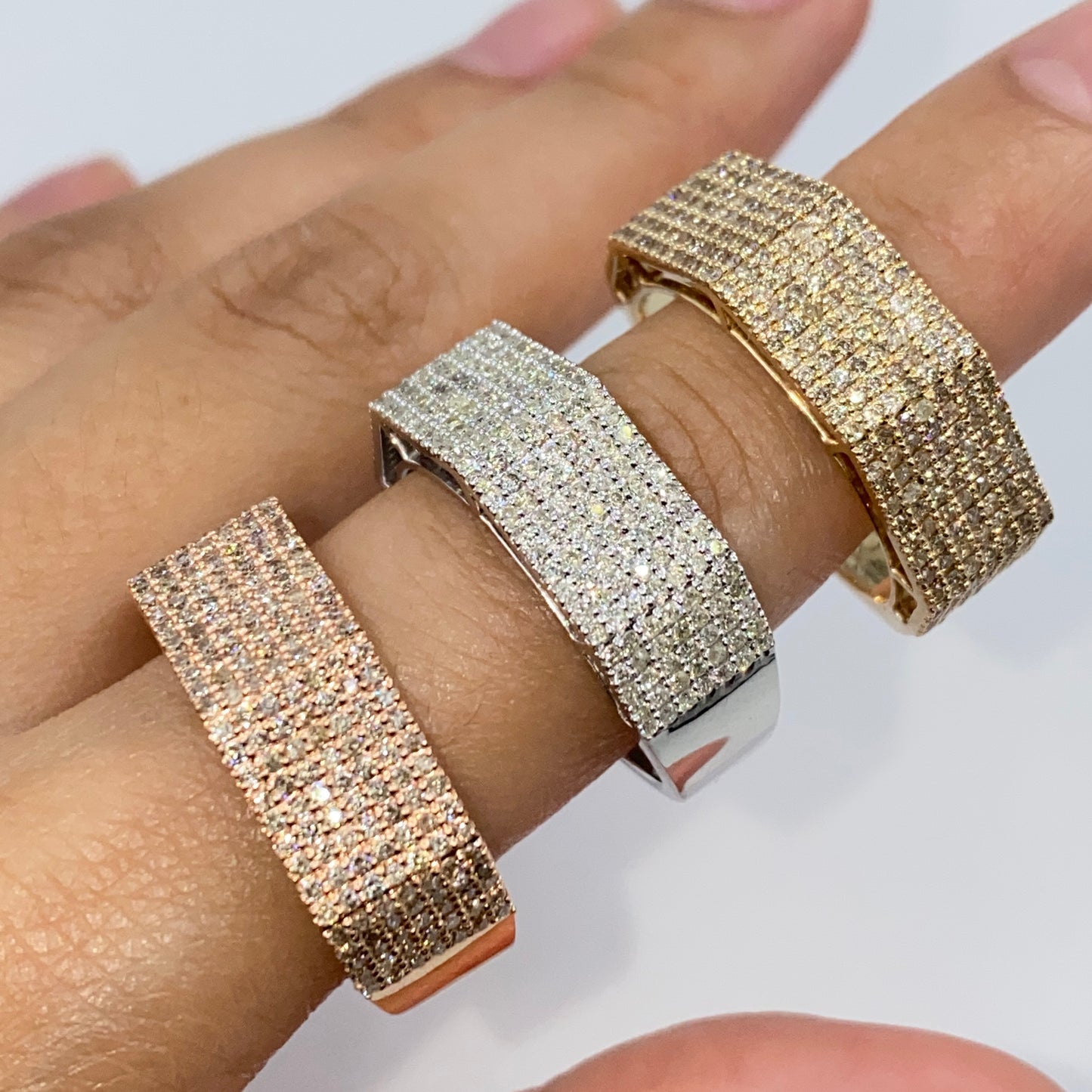 10K 8.2MM Iced Diamond Ring