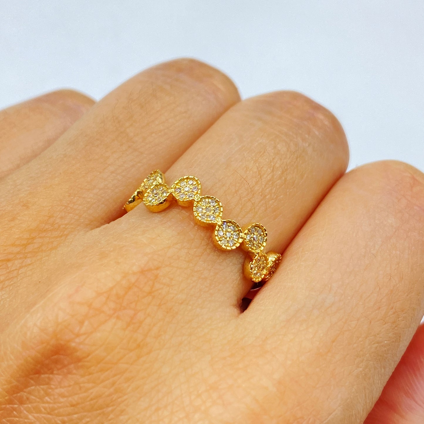 14K Bubble Diamond Ring