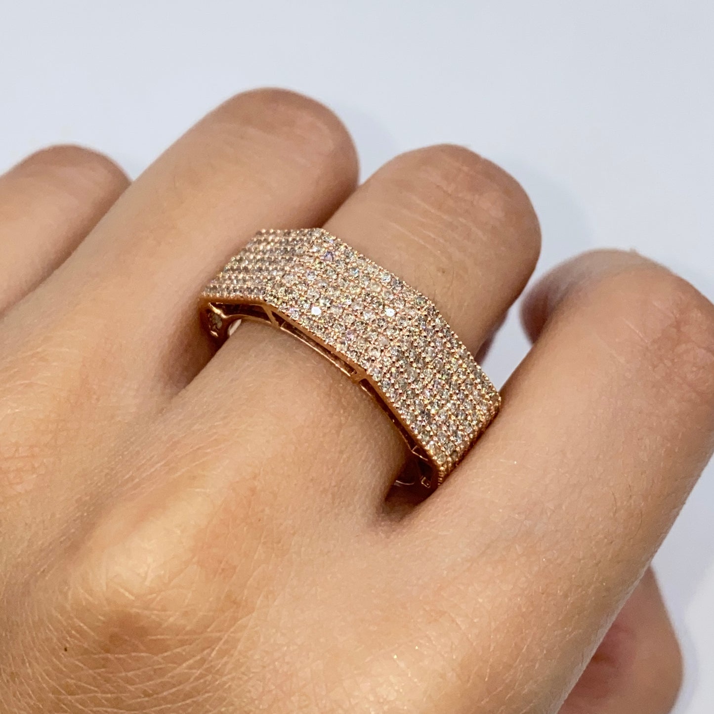 10K 8.2MM Iced Diamond Ring