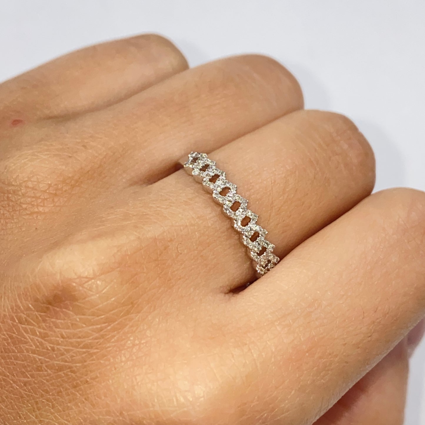 14K 4M Cuban Link Diamond Ring