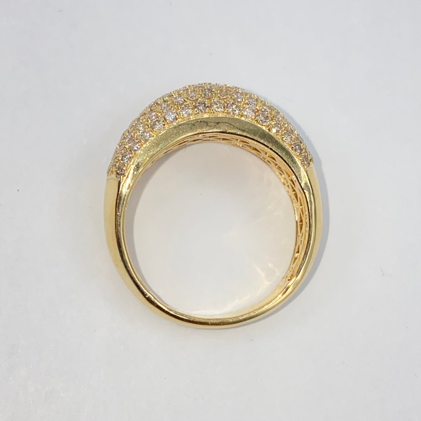 14K Bling Pave Diamond Ring Band