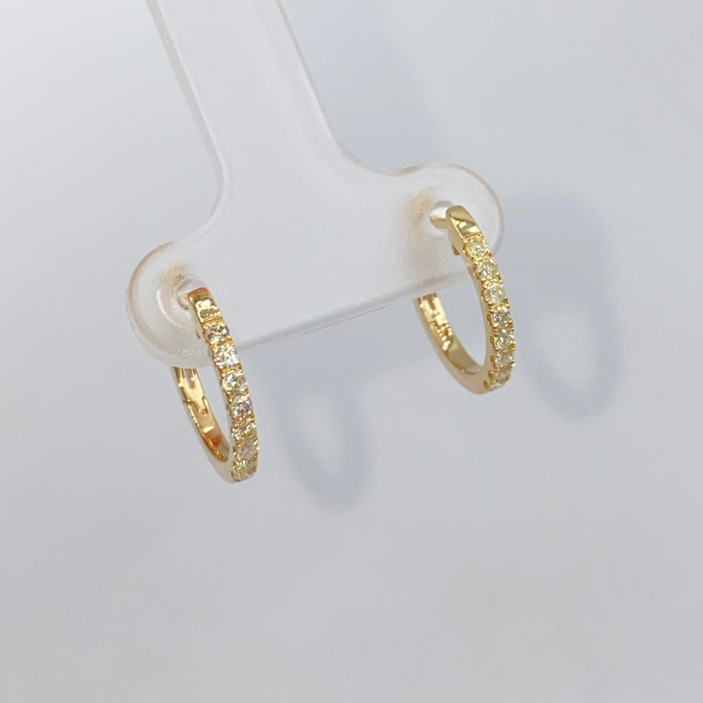 14K Pavé Hoop Diamond Earrings