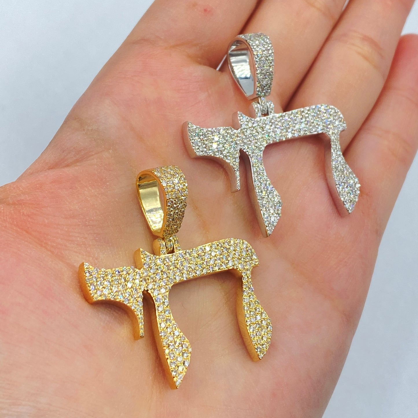 14K Chai Diamond Pendant
