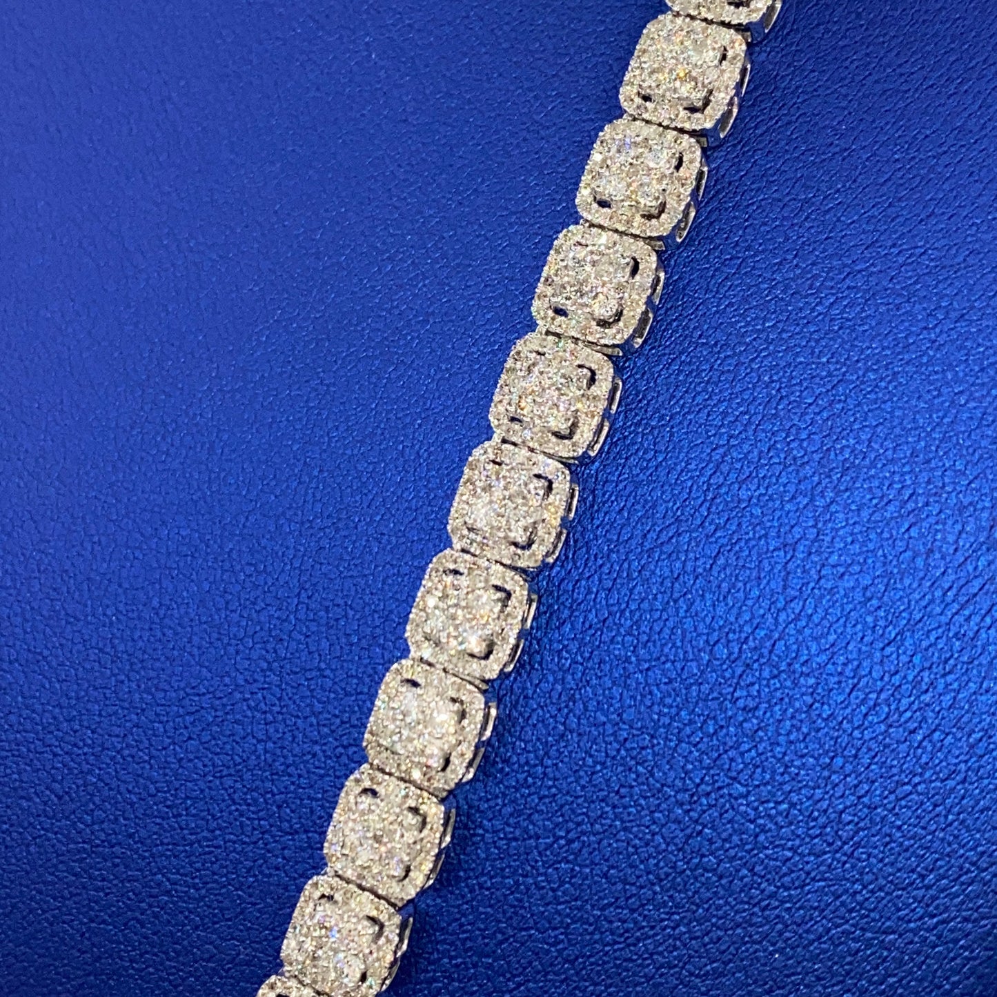 10K Square Tower Diamond Tennis Chain Necklace