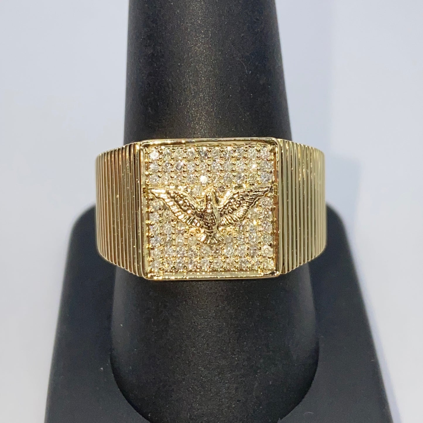 10K Freedom Eagle Bird Diamond Ring