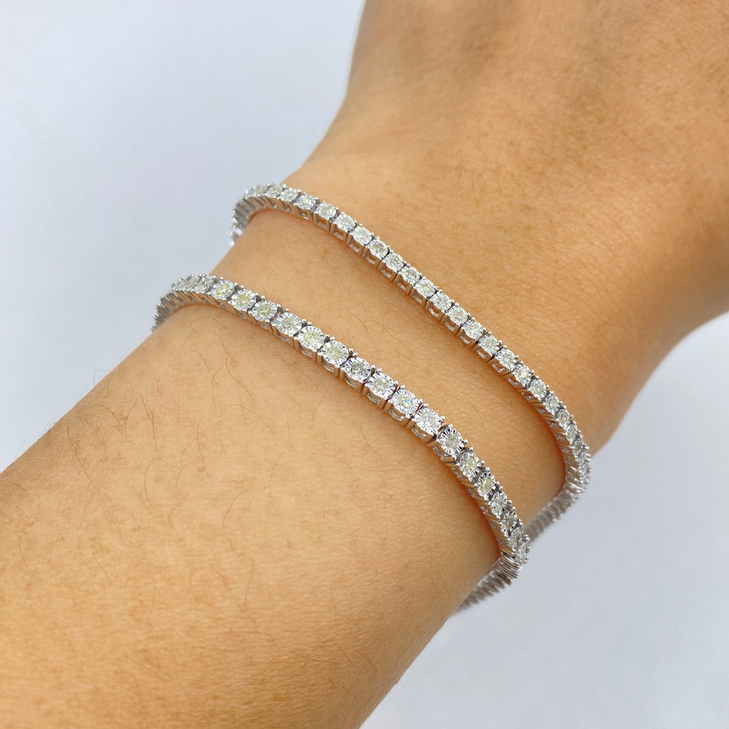 10K Shine Diamond Tennis Bracelet 7"