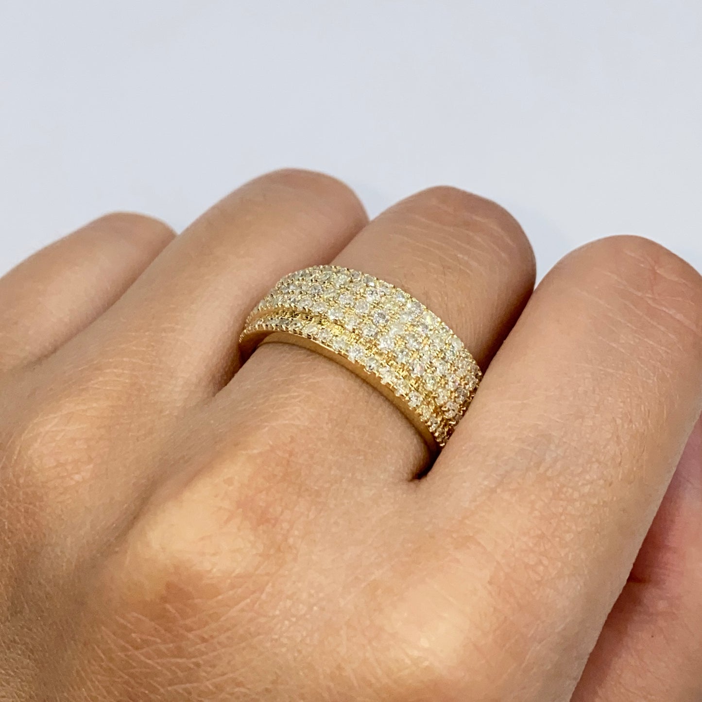 10K 9MM Pave Diamond Ring Band