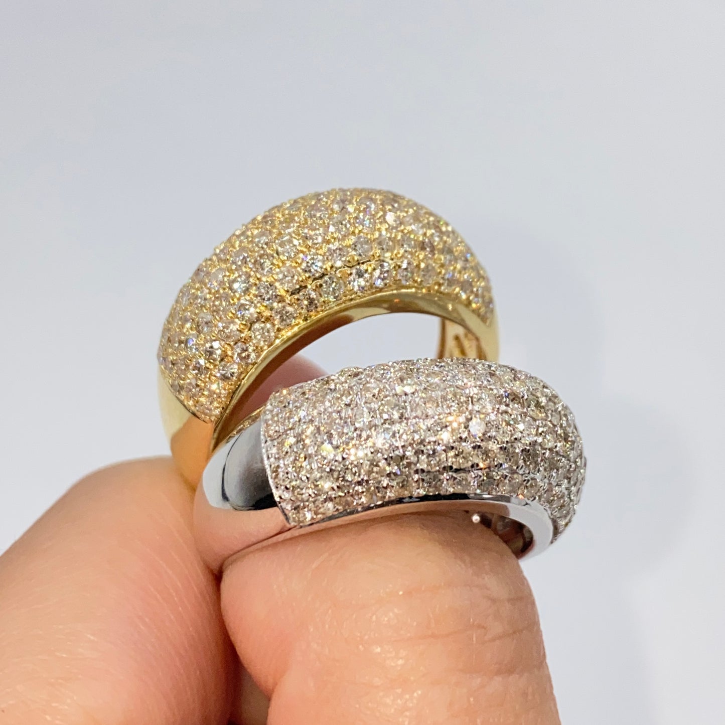 14K Bling Pave Diamond Ring Band