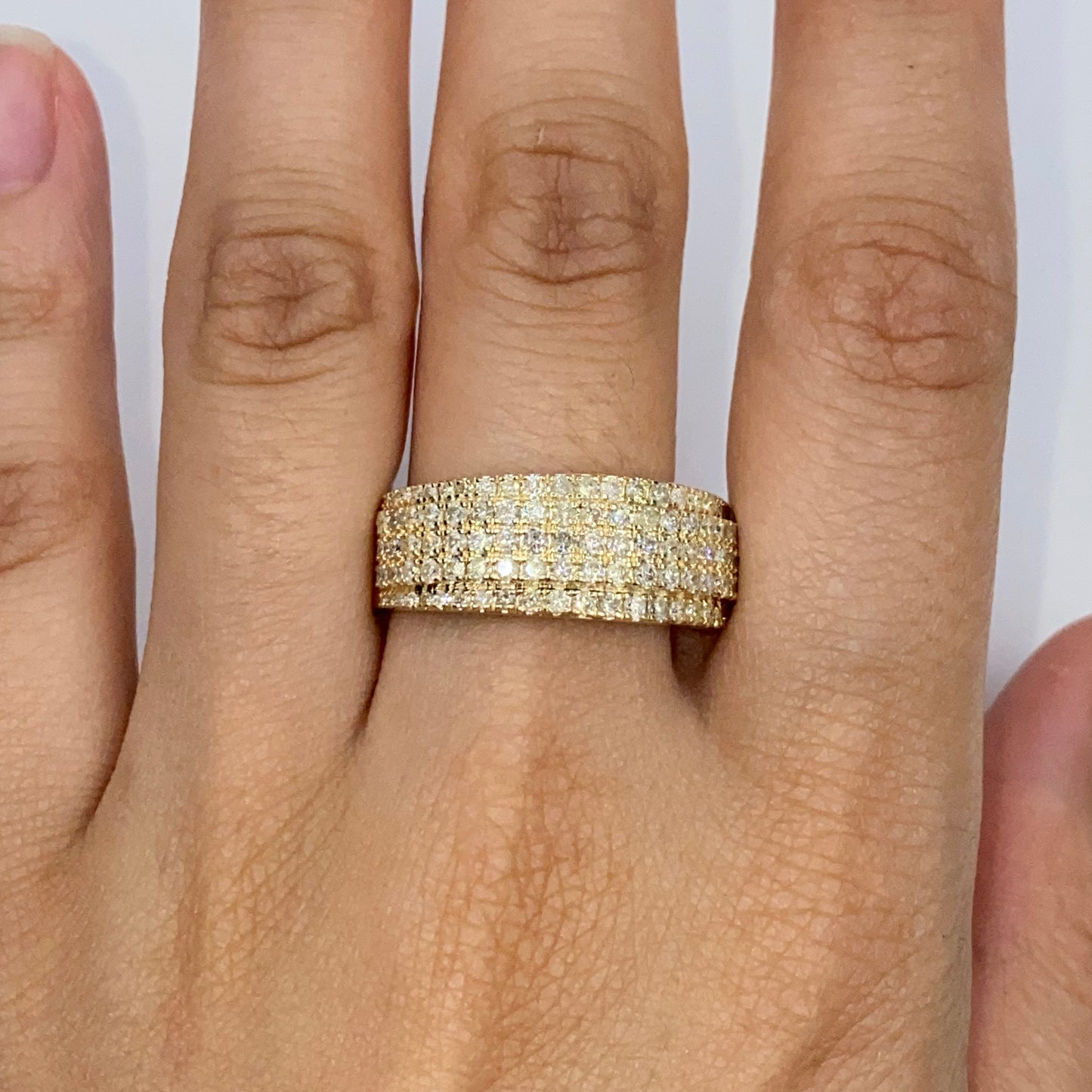 10K 9MM Pave Diamond Ring Band