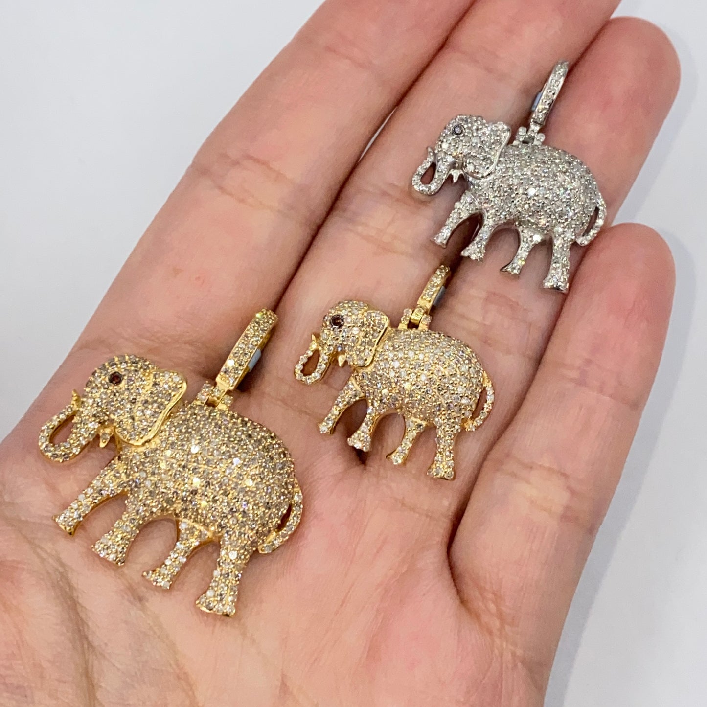 14K Elephant Diamond Pendant