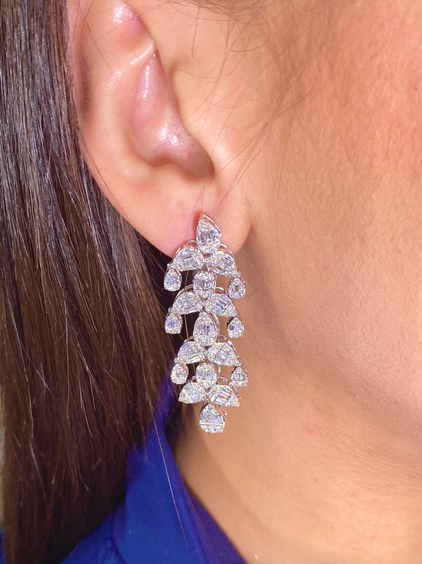 14K Bridal Teardrop Hanging Earrings