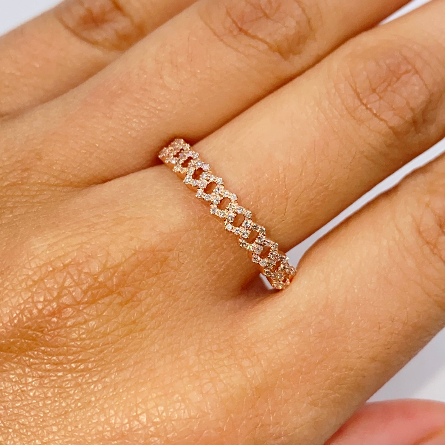 14K 4M Cuban Link Diamond Ring