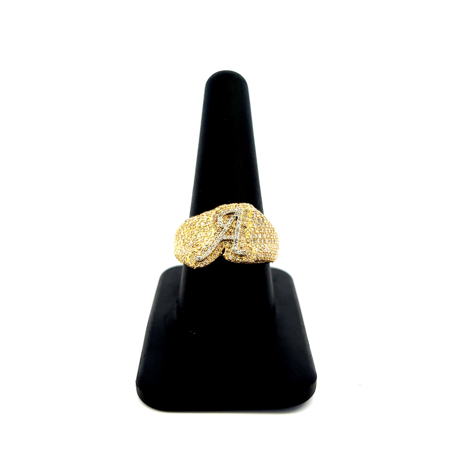 10K Bubble Script Initial Diamond Ring