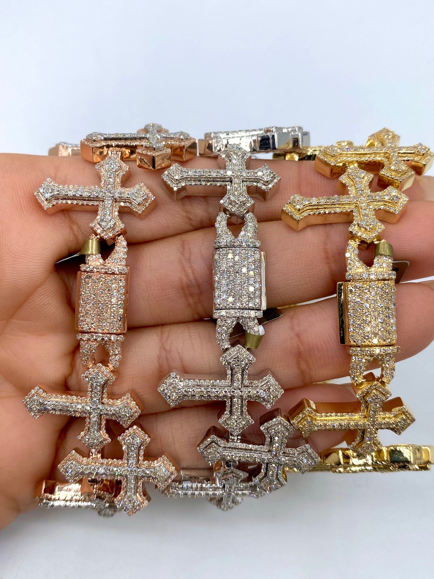 10k Triple Infinity Cross Bracelet