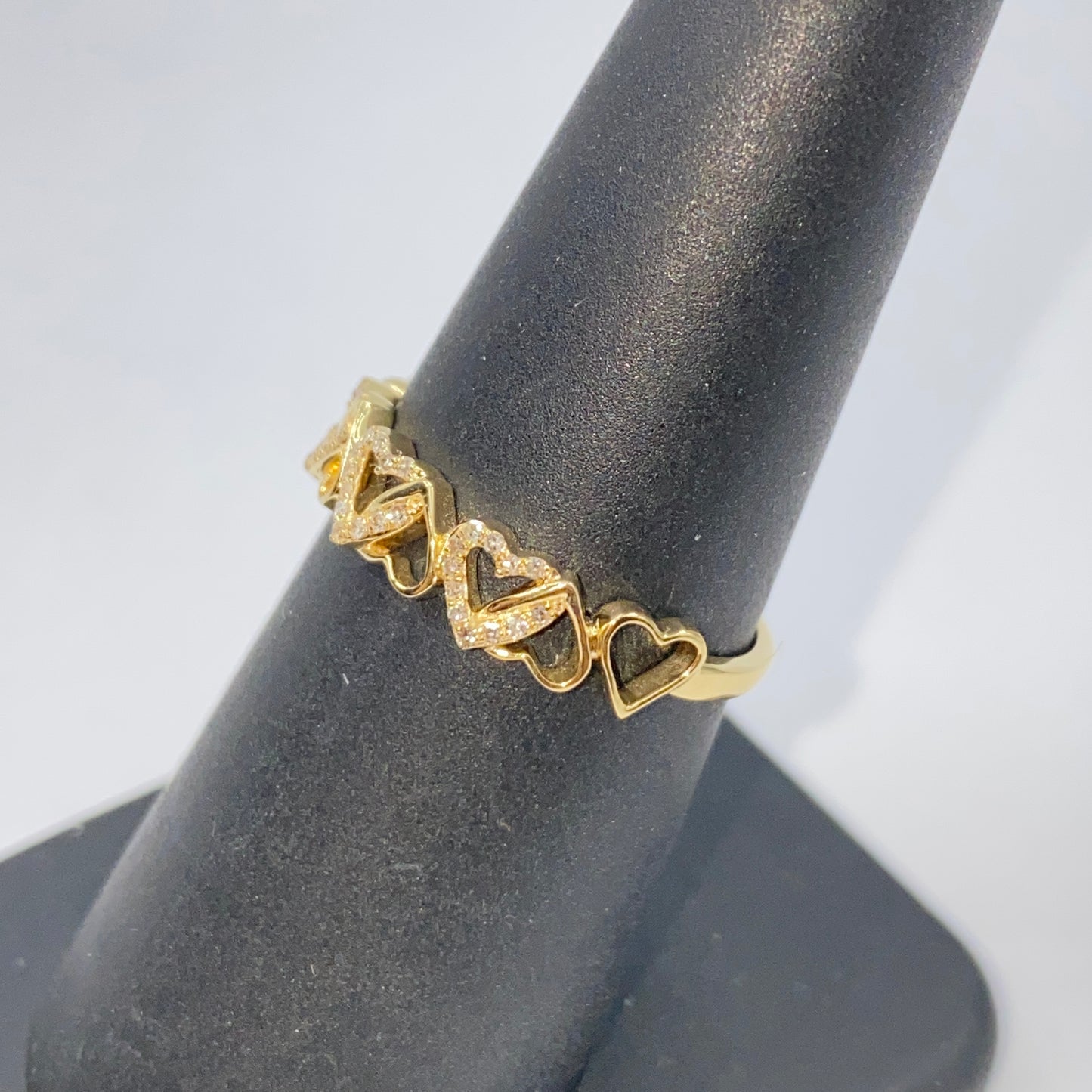 10K Soul Heart Link Diamond Ring