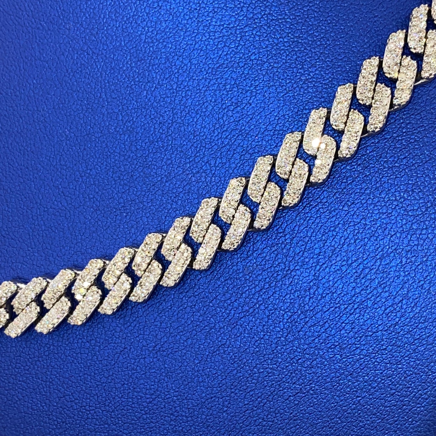 14K 9MM Cuban Link Diamond Chain 22"
