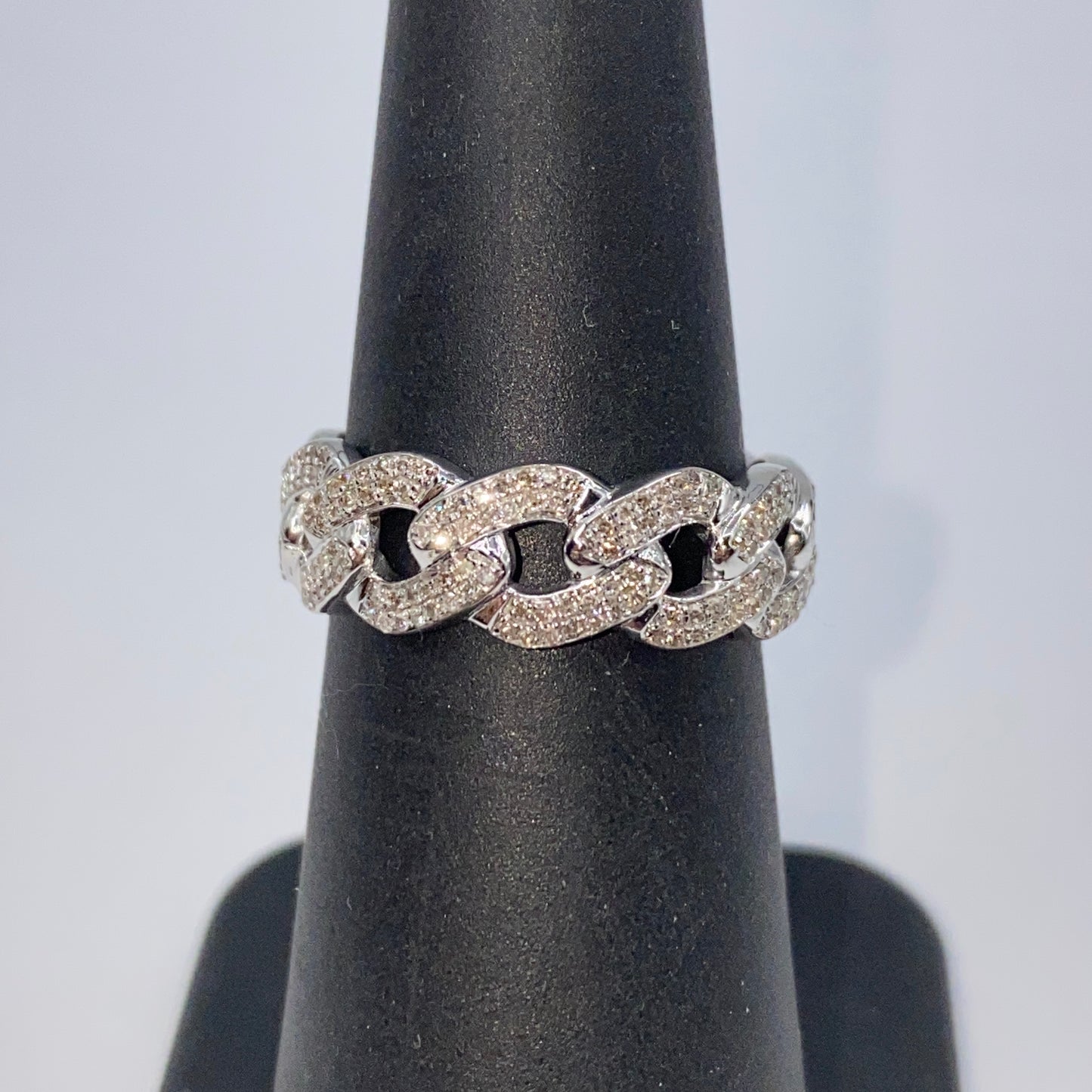 10K Cuban Link Diamond Ring