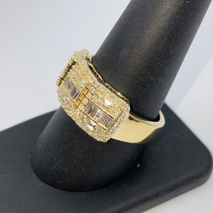 10K 10.5MM Rectangle Diamond Baguette Ring