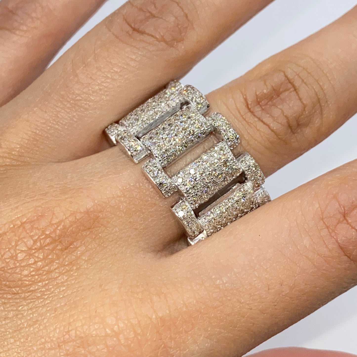 10K/14K 15MM Watchband Diamond Ring