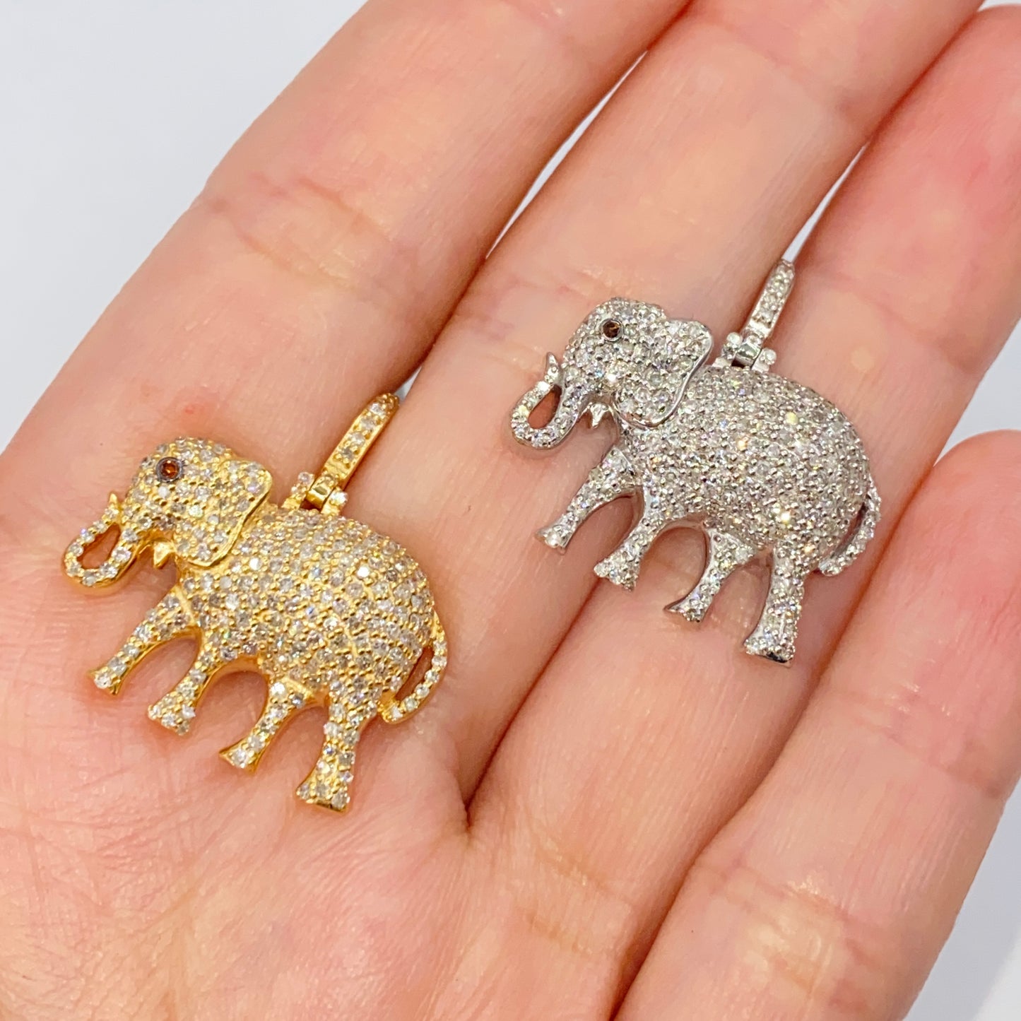 14K Elephant Diamond Pendant
