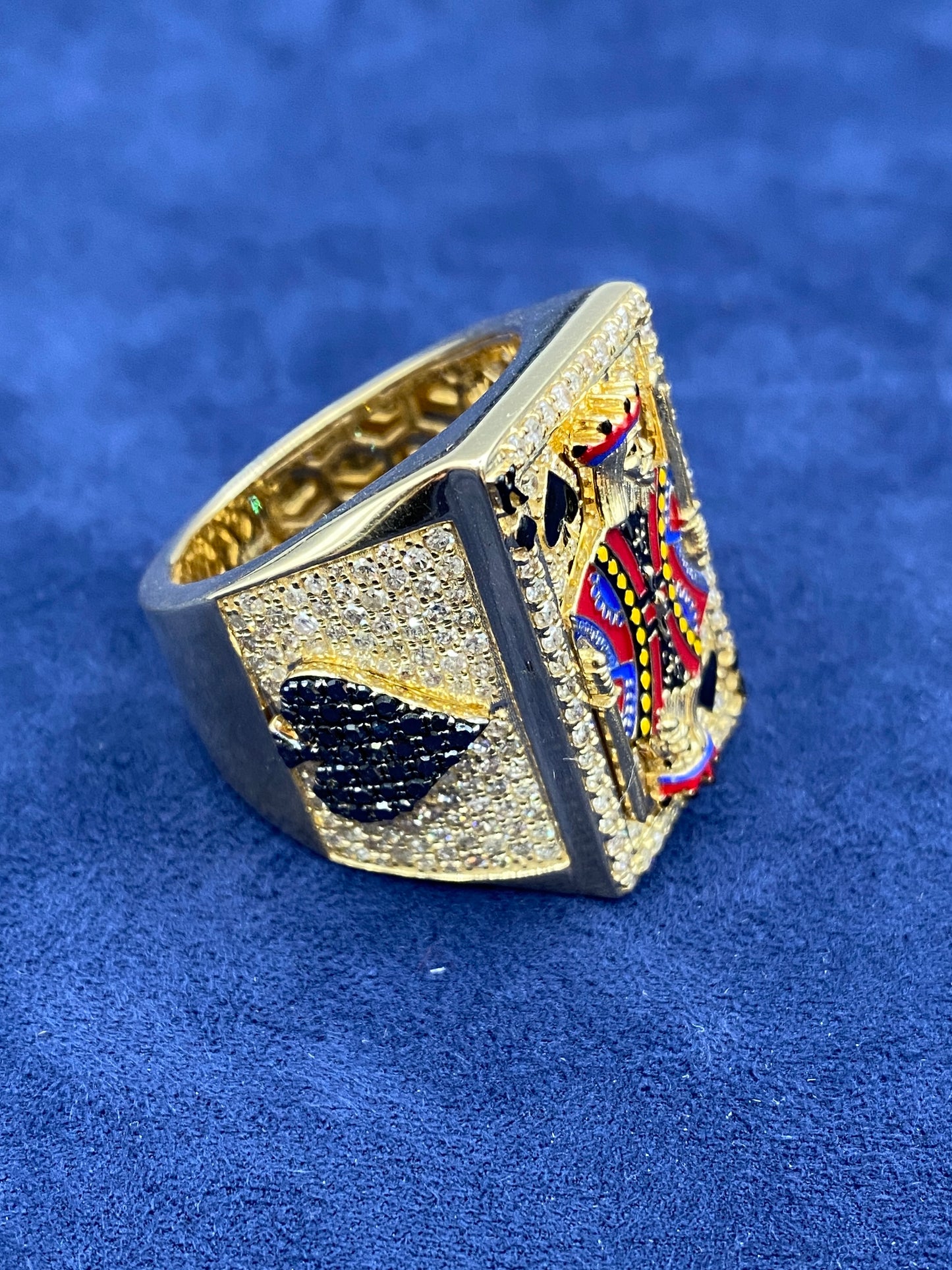 14K Diamond King of Spades Ring