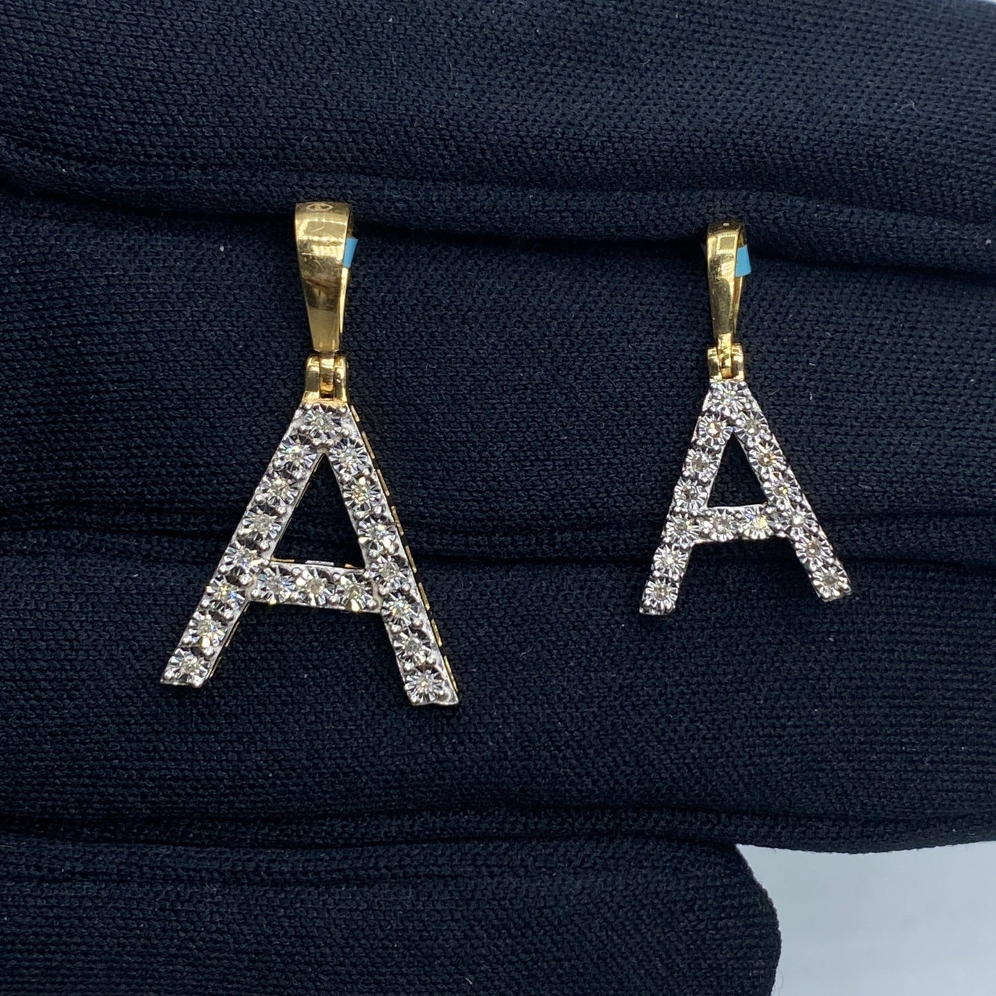 Pave Initial Letter Diamond Pendants Full Collection