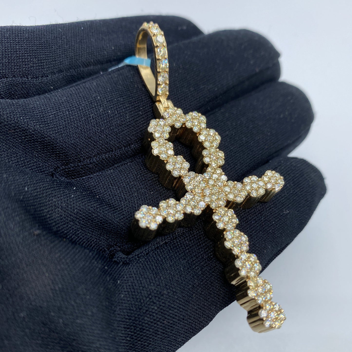 14K Ankh Unkh Cross Diamond Pendant
