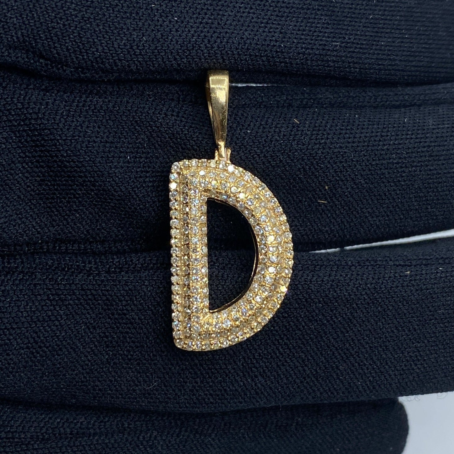 Bubble Initial Letter Diamond Pendant in 10K Full Collection