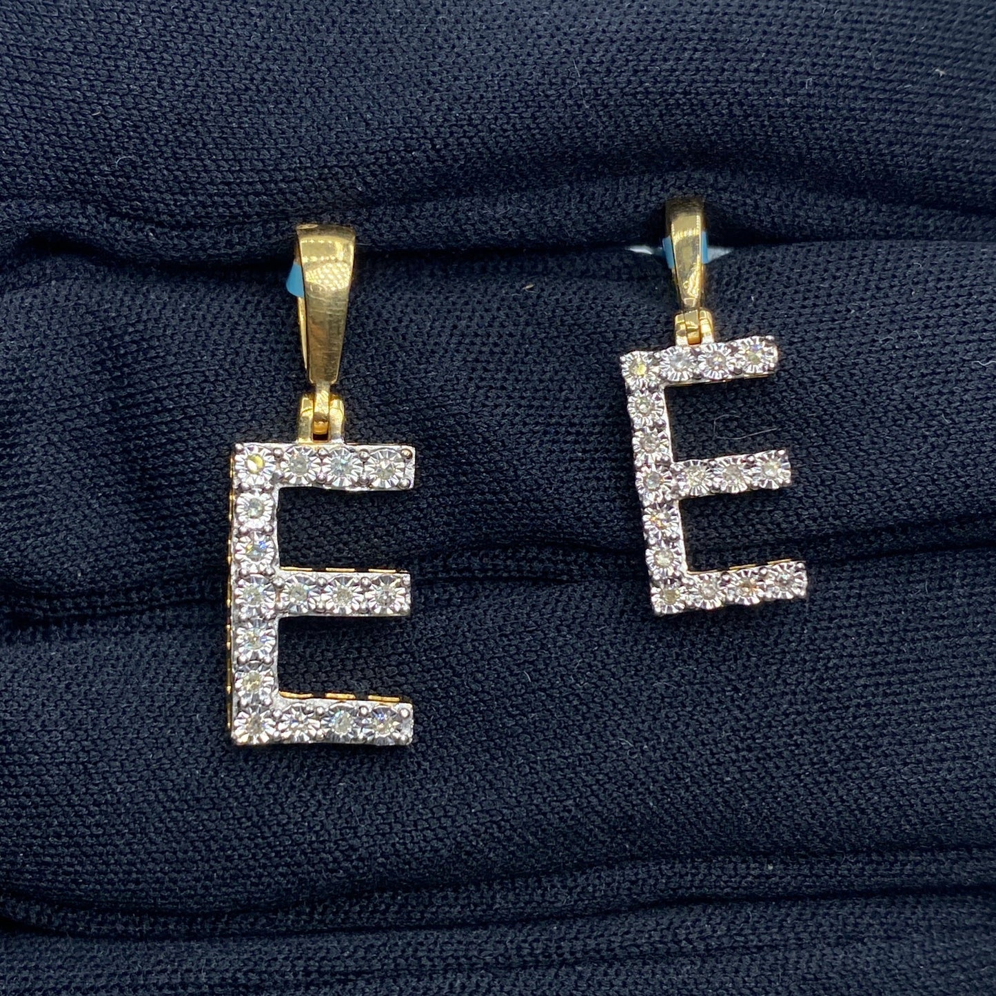 Pave Initial Letter Diamond Pendants Full Collection